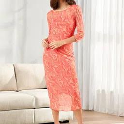 ANJIR Floral Print Bodycon Midi Dress-image-62