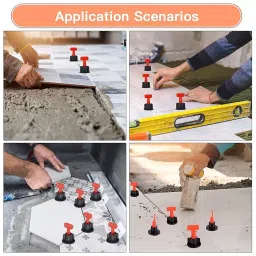 FLAMINGO ENTERPRISE 50 Pcs Reusable Tile Leveling System Kit with Lever Tool 7 cm Non-Magnetic Multicolor, FM-374 image 3