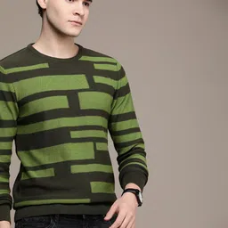 French Connection Pure Cotton Striped Long Sleeves Knitted Pullover-image-33