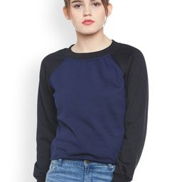 Belle Fille Women Navy Blue & Black Solid Sweatshirt-image-33