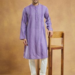 Fabindia Men Striped Daily Cotton Straight Kurta-picture-29