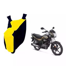 Auto Pearl Waterproof Two Wheeler Cover For Hero MotoCorp Super Splendor (Yellow & Blue)-88