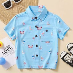 LULU & SKY Boys Graphic Printed Short Sleeves Shirt-image-62