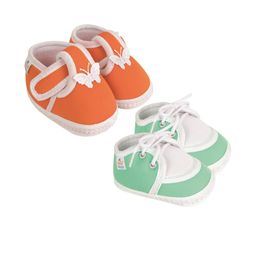 NESKA MODA Kids-Unisex Orange Cotton Booties-picture-16