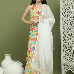 Jompers Women Floral Printed Kurta with Palazzo & Dupatta-image-29