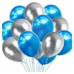 Bubble Trouble Metallic Balloons Set Blue Silver - Pack of 100-image-21
