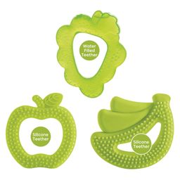 Bee Baby Fruit Shape Soft Silicone & Water Filled Teethers - Green-0