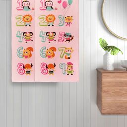 FABINALIV Set of 2 Pink Cartoon Print Cotton Kids Bath Towels (110X60 cm)-3