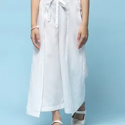 BIBA Solid Cotton Pant - White-picture-8