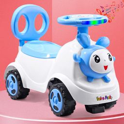 Baby Panda Deluxe Ride-On with LED Lights & Music and Under Seat Storage - Blue-14