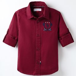 US Polo Assn Cotton Knit Full Sleeves Shirt With Logo Embroidery - Red-image-97
