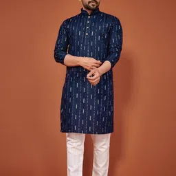 BALAJI CREATION Men Blue Kurtas-picture-0