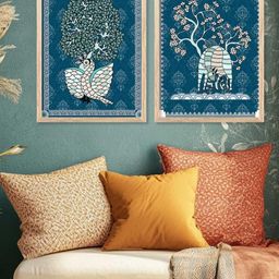 WALLLANE Brown 2 Piece Wood Abstract Wall Paintings-image-94