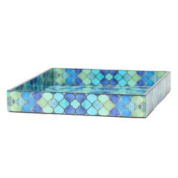 Duli Enamel Coated Multipurpose Serving Tray for Home and Dining Table - Sky Blue image 5