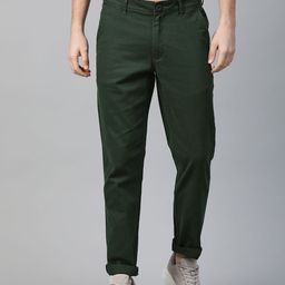 Roadster Men Green Regular Fit Solid Trousers-image-49