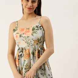 IQRAAR Floral Print Empire Top-image-88