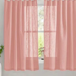 HOMEMONDE Pink 2 Pieces Cotton Window Curtain-picture-9