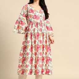 Blush 9 Maternity Floral Printed Bell Sleeves Pure Cotton Maternity Kurta-image-63