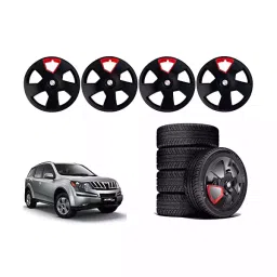 Auto Pearl 17 inch 4 Pcs Black & Red Strip Press Type Hubcap Wheel Cover Replacements for XUV 500 (2011-2014)-image-30