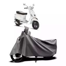 Auto Pearl Two Wheeler Cover with Bag for Piaggio Vespa, Silver-image-93