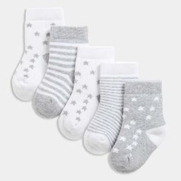 Marks & Spencer Marks & Spencer Boys Pack Of 5 Pattered Ankle Length Socks-picture-38