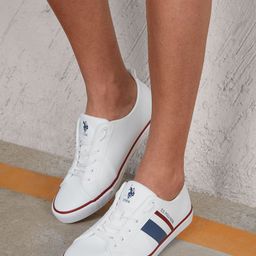 U S Polo Assn Men Off White PU Sneakers-image-79