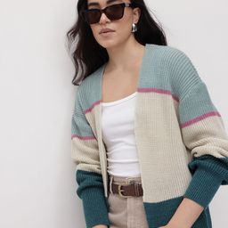 The Roadster Life Co. Colourblocked Acrylic Longline Front-Open Sweater-picture-13