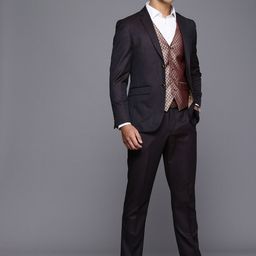 Louis Philippe Single Breasted Slim Fit 3-Piece Formal Suit-picture-35