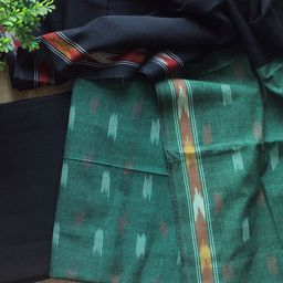 Weaves of Tradition Ikat Printed Pure Cotton Unstitched Dress Material-image-82