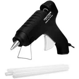 CRAFTYGUN 40 W Trigger Feed Hot Glue Gun Black with 5 Stick, FD-40 W-1