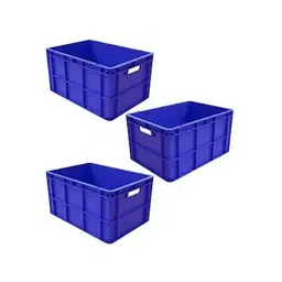 SINGHAL Multipurpose Big Blue Portable Plastic Crate for Large Storage Bin-image-26