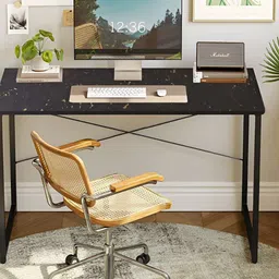 Torche Black Wooden& Metal Study Table-33
