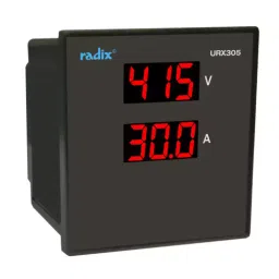 Radix VA Meter 2 Rows, 3-Digit, 7-Segment 0.56 Inch (14.2 Mm), Red Led Display, URX305-27