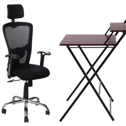 Stolica Multi Purpose Adjustable Portable Laptop/ Study Table with Office Chair Black Color RSC-117 work from home setup-31