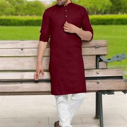 ANUJ FASHION Men Blended Straight Kurtas-picture-16