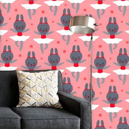 ArtzFolio Printed UV-Resistant Anti-Bacterial Cartoon Little Bunny Peel & Stick Wallpaper-image-45