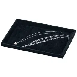AS ONE Customer Service Tray W30 × D20 × H2 cm Size Polyester Flocked Black, 61-153-14-4-picture-14