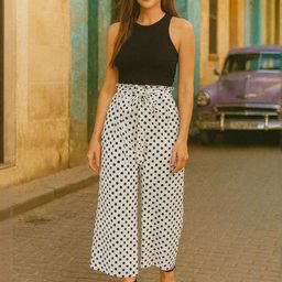 CORSICA Women White Wide Leg Trousers-picture-2