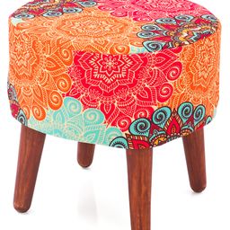 Multipurpose Foot Stool with Detachable Legs Mandal Art - Orange-image-50