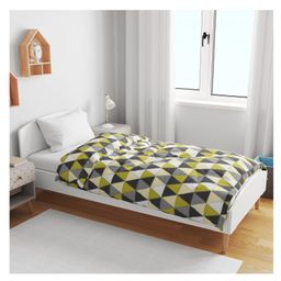Divine Casa 120 GSM Polyester Dohar Blanket For Toddler Upto 4 Years - Yellow Grey-picture-11