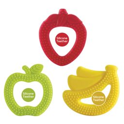Bee Baby Fruit Shape Soft Silicone Teethers Combo with Carrying Case Pack of 3 - Multicolour-6