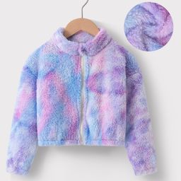Kookie Kids Full Sleeves Sweatjacket with Fur Solid Colour -   Purple-image-52