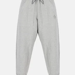 Kiddopanti Brand Name Printed & Pocket Detailed  Track Pant - Grey Melange-picture-47
