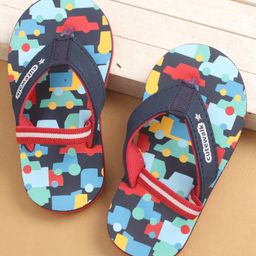 Cute Walk by Babyhug Flip Flops with Back Strap Closure & Cars Print - Navy Blue-image-85