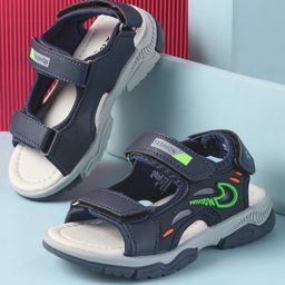 Cute Walk by Babyhug Velcro Closure Sandals with Fashion Applique - Navy Blue-picture-39