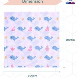 LazyToddler Multipurpose Swaddle Wrap 100% MuslinSingle Pc Fish Print- Multicolour image 4
