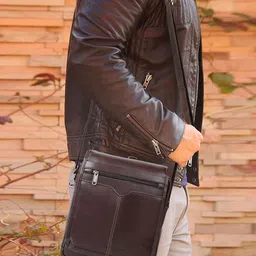 GOLD SKY Men Solid PU Sling Bag-19