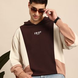 Mast & Harbour Colourblocked Hooded Sweatshirt-image-38