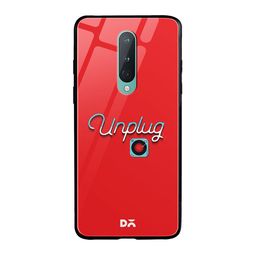 DailyObjects Red Unplug Tunes OnePlus 8 Glass Case image 1