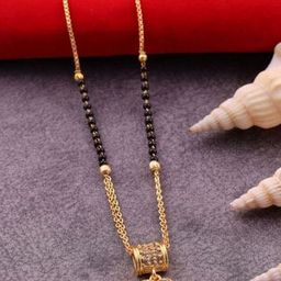 Anouk Gold-Plated Artificial Stones and Beads Mangalsutra image 1